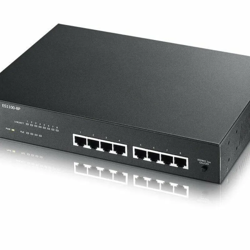Zyxel Networks Zyxel ES1100-8P PWR 8 port4X10/100+4XPOE Yönetilemez Switch