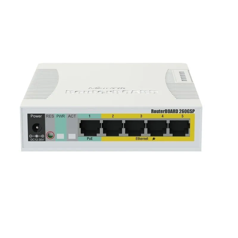 Mikrotik Networks Mikrotik RB260GSP 5Port Pasif Poe - 1 Port Poe In Gigabit - Fiber Destekli Switch