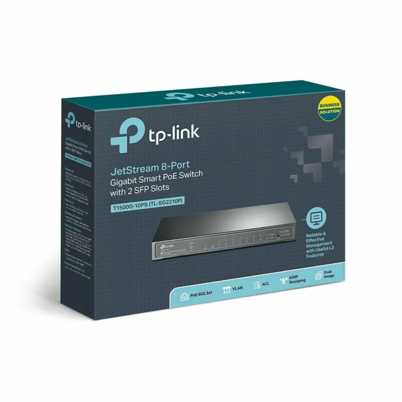 TP-Link Networks TP-Link JetStream 8-Port Gigabit Smart PoE Switch TL-SG2210P