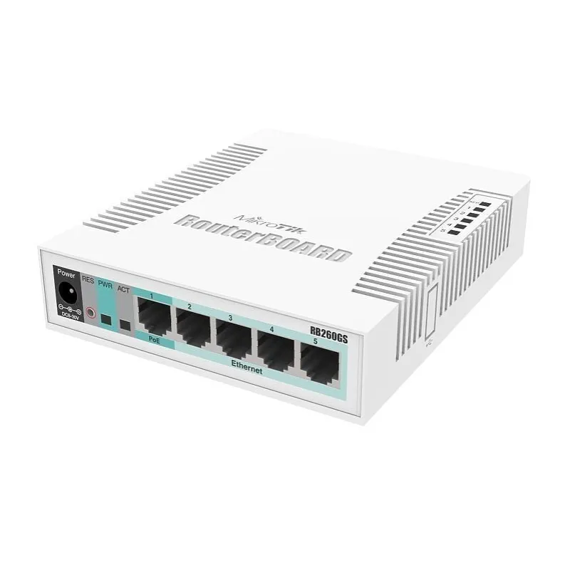 Mikrotik Networks Mikrotik RB260GS5 5 Port Gigabit  - 1 Port SFP  Switch
