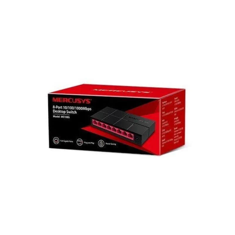 TP-Link Networks Tp-Link Mercusys MS108G 8 Port 10/100/1000 Switch