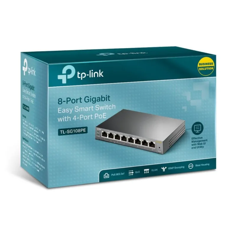 TP-Link Networks Tp-Link TL-SG108PE Easy Smart 4 Port PoE Switch